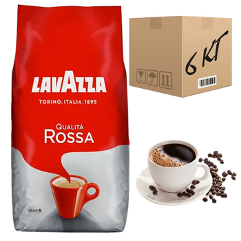 Кава в зернах Lavazza Qualita Rossa 1 кг (ящик 6кг)