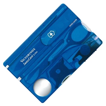 Набір Victorinox Swisscard Lite (82х54х4мм, 13 функцій), синій прозор. 0.7322.Т2