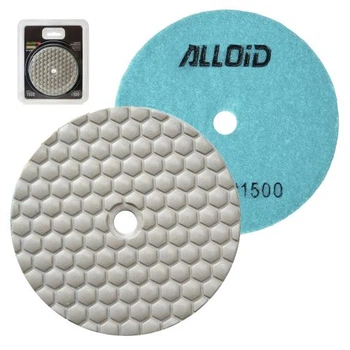 Круг алмазний шліфувальний Alloid Pro HEXAGON на липучці 100 мм, зерно 1500