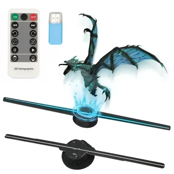 Голограмний 3D-проектор з WiFi та Bluetooth+пульт, 42см / Голографічний