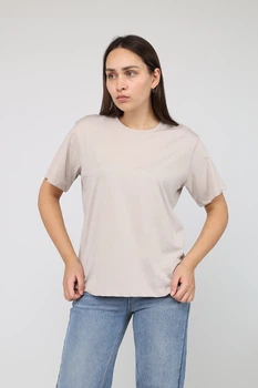 Футболка с коротким рукавом женская 3XL цвет бежевый YUKI ЦБ-00283873