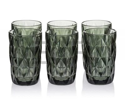 Набір кольорових склянок 6шт Glassware 350мл Сірий EK9012