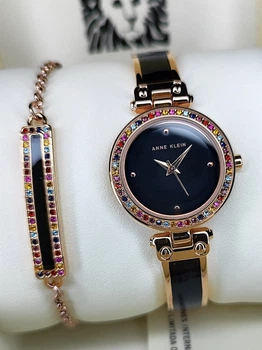 Часы женские Anne Klein AK/3974BKST + браслет