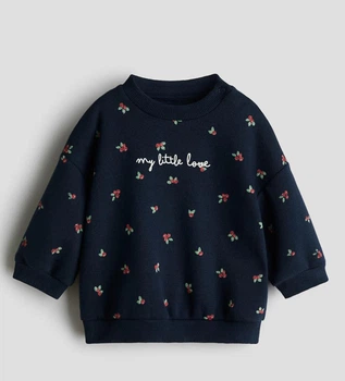 Світшот для дівчинки H&M 104 синій різдвяні квіти