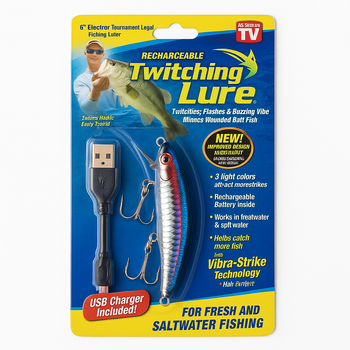 Рыболовная приманка Twitching Lure с аккумулятором, USB зарядка, светящаяся