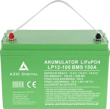 Akumulator AZO Digital LiFePO4 LP12-100 12.8V 100Ah Bluetooth (AZO00D1335)