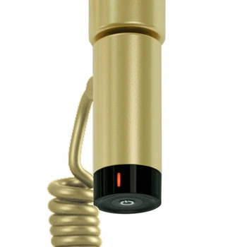 Тен для полотенцесушителя круглый Terma ONE R36 с регулятором, 600 Вт, цвет Brass (кабель с вилкой)
