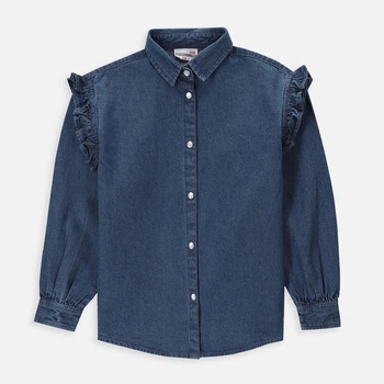 Дитяча джинсова сорочка для дівчинки Coccodrillo Summer Camp Kids WC4140101SCK-014 110 см Блакитна (5904986307236)