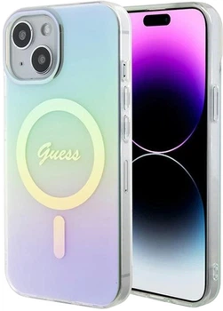 Панель Guess IML Iridescent MagSafe для Apple iPhone 15/14/13 Turquoise (3666339154929)