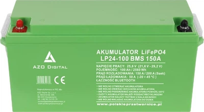 Akumulator AZO Digital LiFePO4 LP24-100 25.6V 100Ah Bluetooth (AZO00D1336)