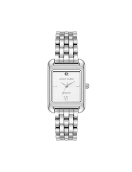 Женские часы Anne Klein AK/5061SVSV — прямоугольные дизайнерские, стальной браслет, серебристые