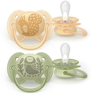 Пустышка ортодонтическая "Ultra Soft", 6-18 мес, 2 шт., желтый с зеленым - Philips Avent 2шт (1348220-844849180-2)