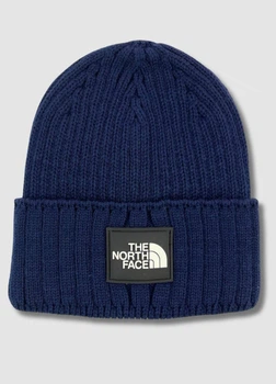 В'язана шапка біні з гумовою нашивкою TNF One-size Темно-синій