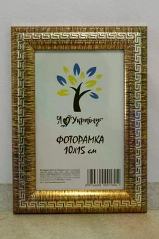 Фоторамка Алан А6 10х15 см золота зі срібною змійкою багет 2416 Оргскло