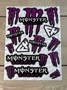 Наклейки Monster Energy пак наклейок вінілових Монстер енерджи для Мото скутер мопед. Цвет фиолетовый