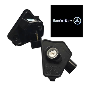 Светодиодная штатная подсветка на зеркала автомобиля с логотипом Mercedes 01, стекло