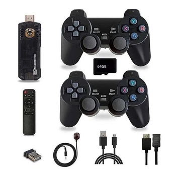 Игровая приставка к TV с 2 джойстиками, 5G, 8K HD, 3D игры, четырехъядерный процессор