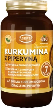 Дієтична добавка Asepta Куркумін з піперином 210 капсул (5904734577768)