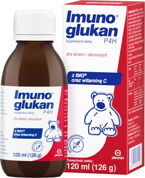 Дієтична добавка Pleuran Imunoglukan P4H з IMG та вітаміном C 120 мл (8588002084102)