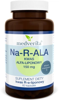 Дієтична добавка Medverita Na-R-ALA Альфа-ліпоєва кислота 150 мг 60 капсул (5905669084338)