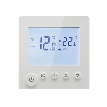 Терморегулятор для теплої підлоги програмований 16А (3,5 кВт), з LCD екраном. Кнопковий електронний термостат для електричного обігріву, кабелю та матів. Модель EARU K1H-16А, датчик повітря та підлоги 3метри, захист від дітей