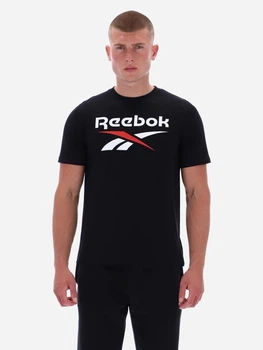 Футболка бавовняна довга чоловіча Reebok Bruno Big Logo Crew Neck Ss 100240887 M Чорна (1200175458548)