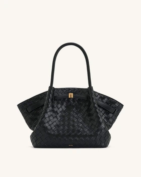 Женская сумка-тоут JW PEI Hana Medium Weave Texture Tote Bag BLACK (119200)