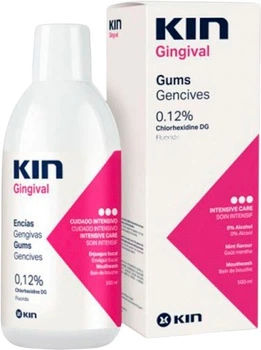 Ополіскувач для ротової порожнини Kin Gingival Проти зубного нальоту з хлоргексидином 0.12% 250 мл (8470003731591)