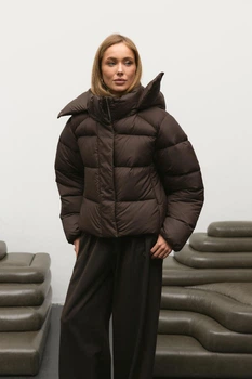 Пуховик вкорочений OW016 шоколад l/xl 2504121010509