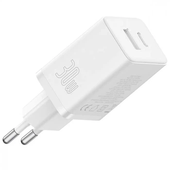 Сетевое зарядное устройство Baseus Cube Pro Fast Charger PD30W (1USB-A/1C) (P10111404) (Moon White) (238759)