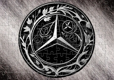 Пазл Із Маленькими Елементами Mercedes Benz Лого Арт Розмір A4