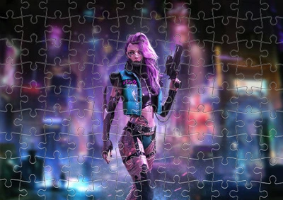 Пазл Із Маленькими Елементами Cyberpunk Girl Portrait Розмір A4
