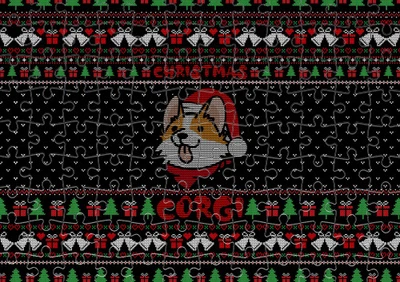Пазл Із Маленькими Елементами Christmas Corgi Розмір A5