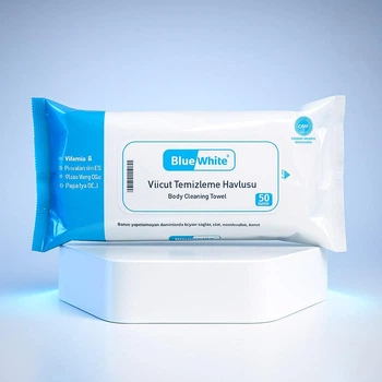Влажные полотенца универсальные Blue White Body Cleaning Towels 50 шт.
