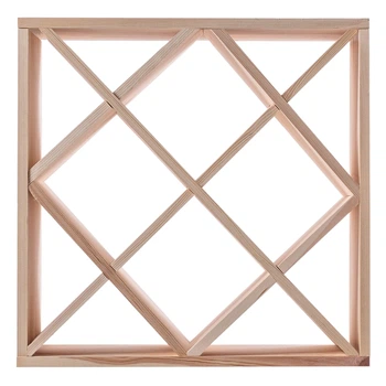 Дерев’яний стелаж для вина Kadax Loreo з решіткою світло-коричневий 52 x 52 см (5906638310694)