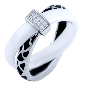 Серебряное кольцо с керамикой, емаллю, вес изделия 5,15 гр (1885871)