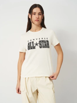 Футболка хлопковая женская Converse Womens T-Shirt All Star Retro Knit CVW5T106-EG7 S Белая (0198820256773)