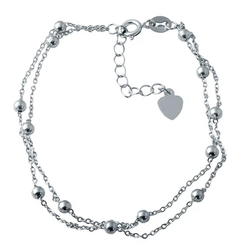 Серебряный браслет на ногу с без камней, вес изделия 2,55 гр (1935897)