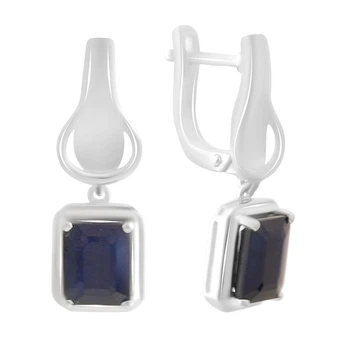Серебряные серьги с натуральным сапфиром 5.218ct (2181170)