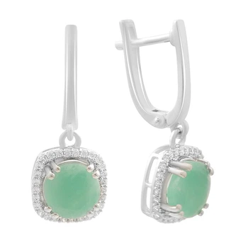 Серебряные серьги с натуральным изумрудом 4.278ct (2194132)
