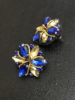 Сережки пусети зі страз Д 2,5 см