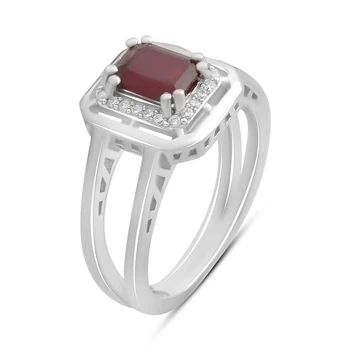 Срібне кільце з натуральним рубіном 1.717ct, вага виробу 4,72 г (2194880)