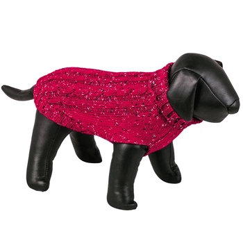 Теплий в'язаний зимовий светр для собак Косичка Daru Dog Sweater Nobby Червоний 26 см