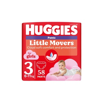 Подгузники Huggies Little Movers/Pants 3 Mega 6-11 кг для девочек 58 шт (5029053547480)