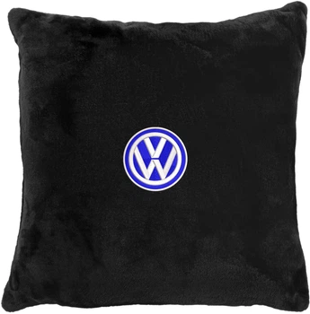 Подушка декоративна Evatech Volkswagen Чорна з вишивкою 35х35 см (MPCSSBV033)