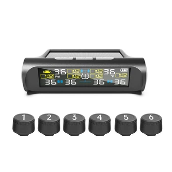 Система контроля давления и температуры в шинах TPMS на 6 колес, внешние датчики , до 9,9 бар ( код: TPMS-7 )
