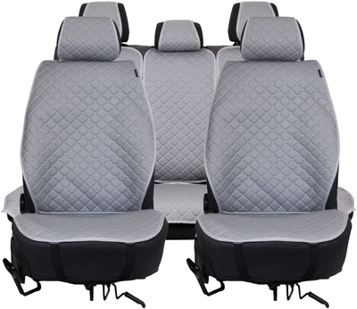 Комплект накидок на сиденья автомобиля EVAtech ECO Серый с серой нитью, серый кант (SETSCASGGG)