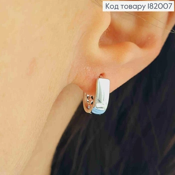 Серьги кольца родованные "Овальные", ширина 4мм, длина 1,2см, Xuping