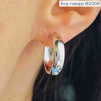 Серьги кольца родованные, ширина 5мм, диаметр 1,8см, Xuping