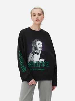 Світшот на флісі Primark чорний з принтом RPKOO312 M